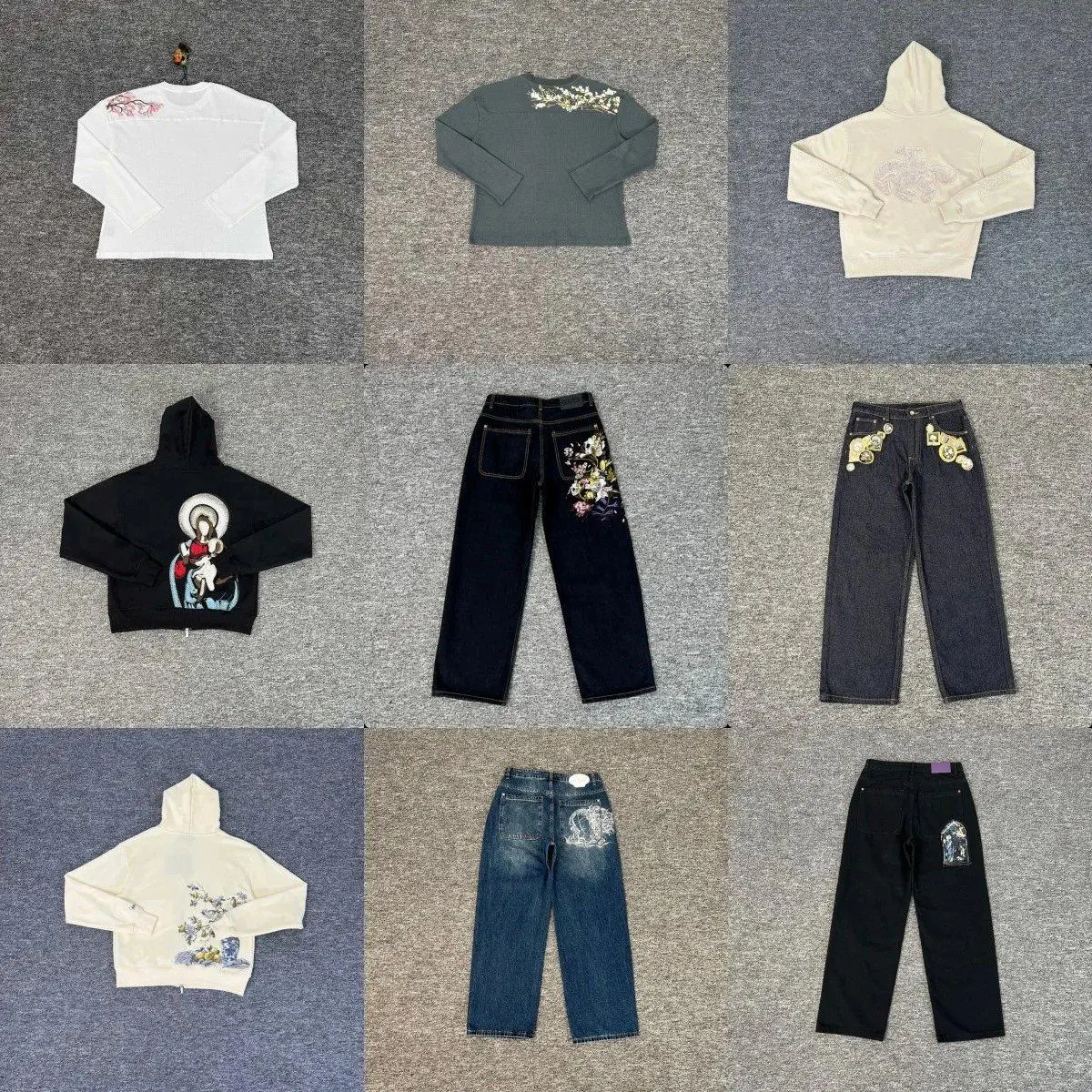 Derschutze Embroidered Sweatshirts and Jeans