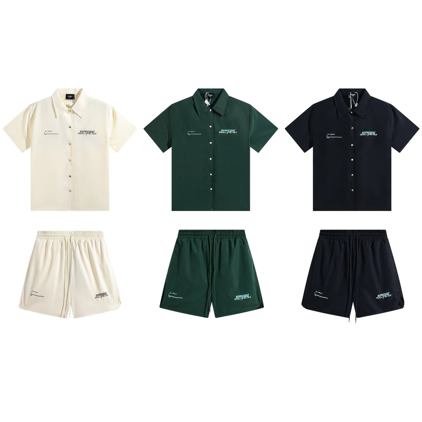 Represent Short Sleeve Shirt and Shorts Set