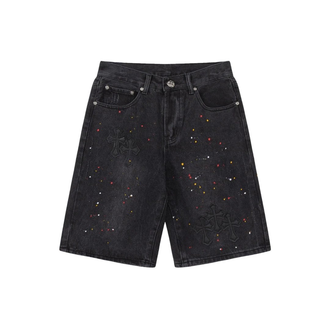 Chrome Hearts Cross Patch Denim Shorts