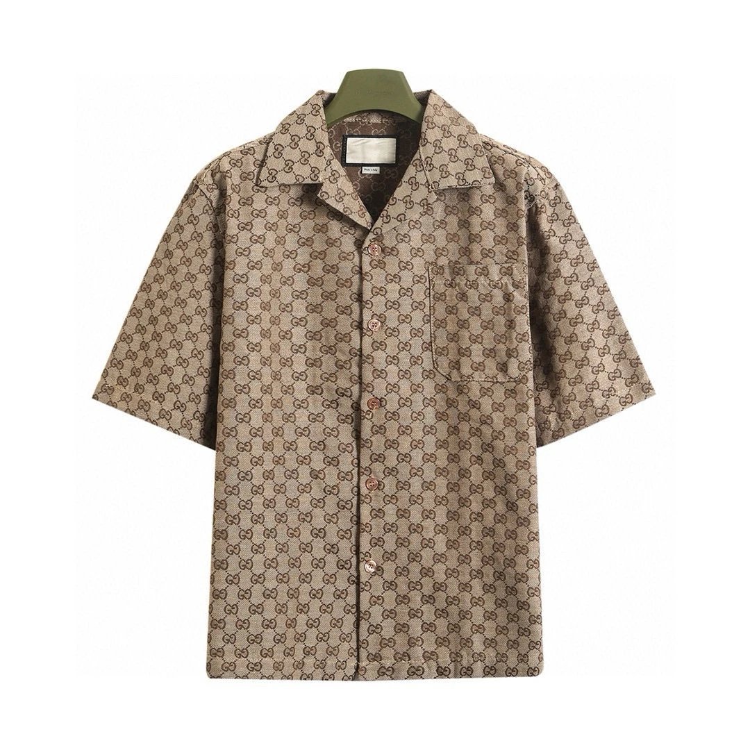Gucci GG Monogram Camp-Collar Shirt