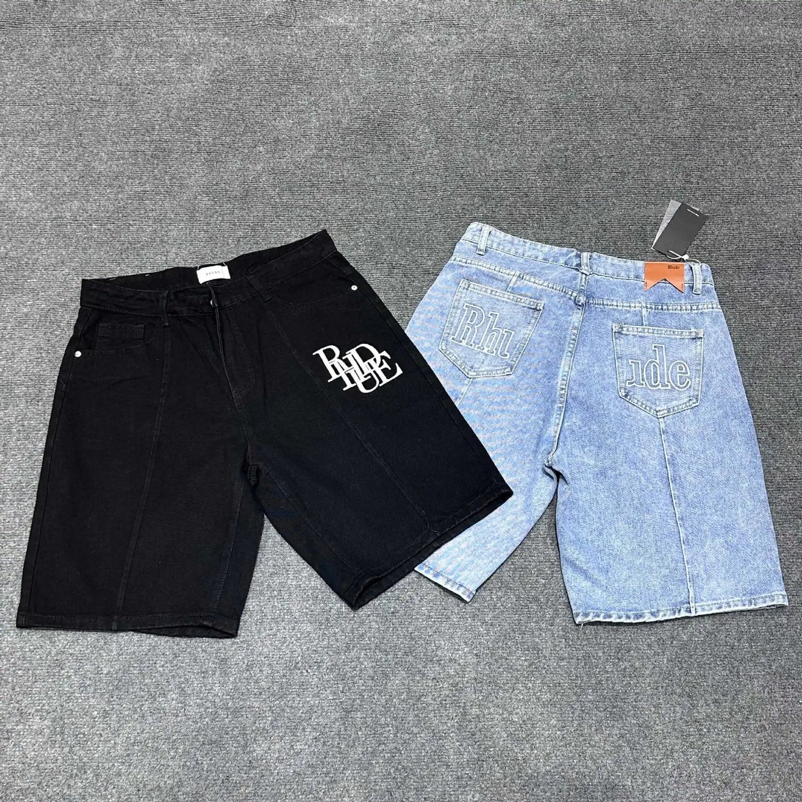 Rhude Logo Denim Shorts