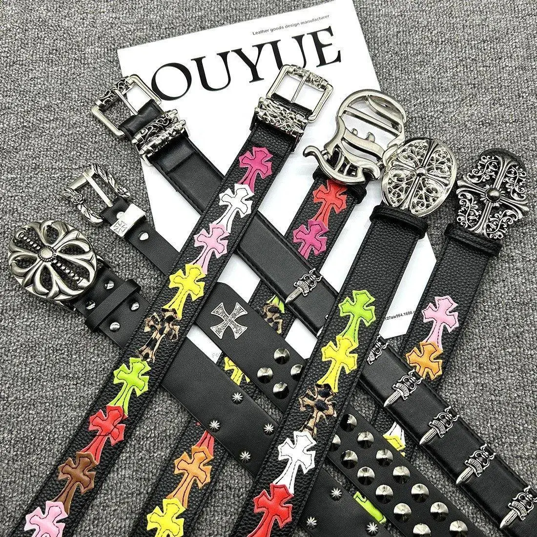 Chrome Hearts Cross Leather Belts