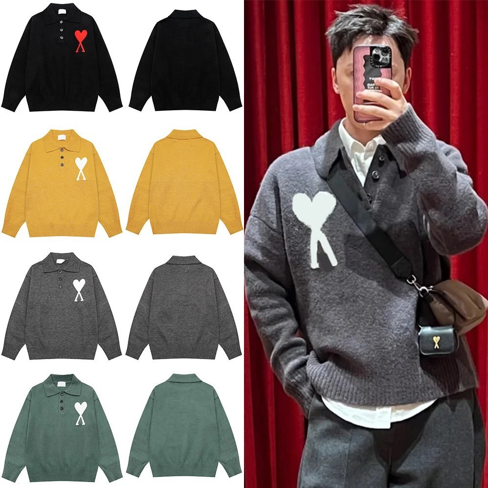 AMI Polo Heart Sweater