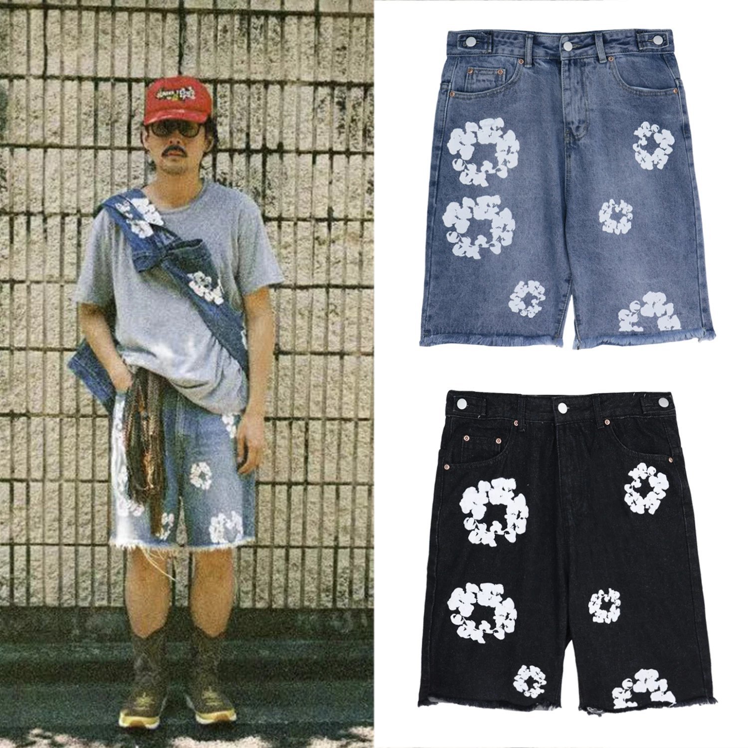 Human Made Painted Denim Shorts