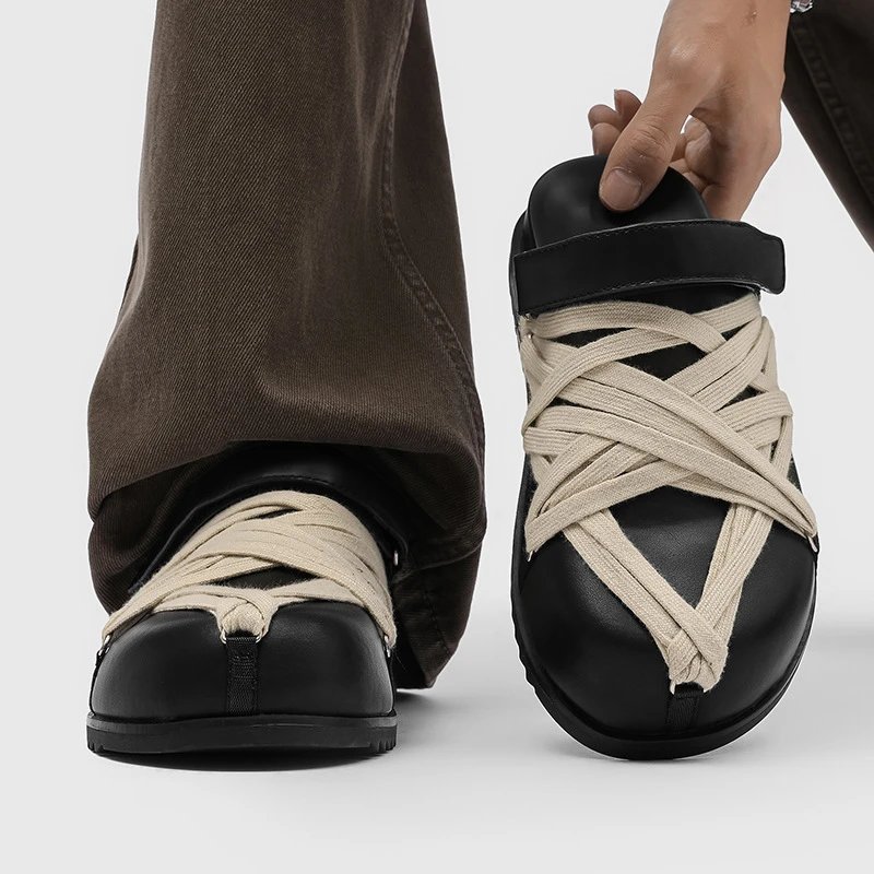 Crossover Strap Slide Sandals